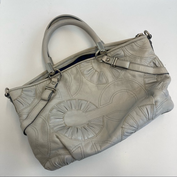 Coach Handbags - Coach Light Grey Quilted “C” Shoulder Bag